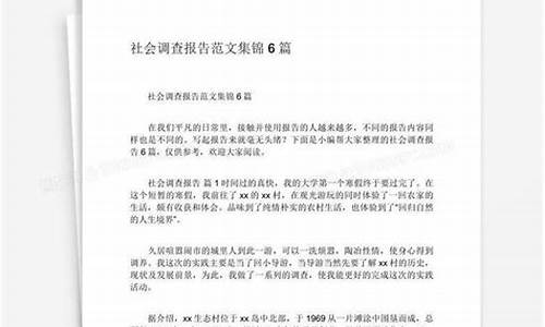 社会调查报告范文300字_社会调查报告范