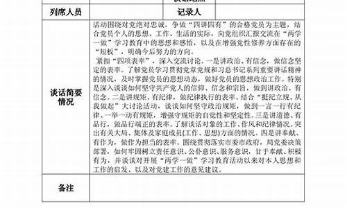 工作方面谈心谈话记录_工作方面谈心谈话记