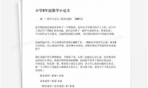 五年级数学小论文怎么写