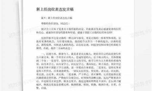 上任表态发言简短_上任表态发言简短100